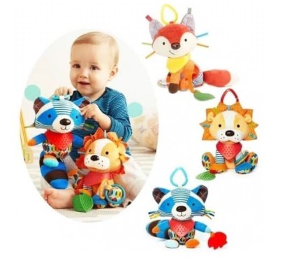  Boneka  Teether Rattle  Animal Teether Doll Mainan Bayi 