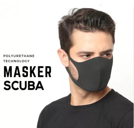  Masker  Kain  Scuba  Mask Premium Laser Cut Washable Masker  